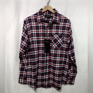NWT Activa Sports Flannel Plaid Shirt XL Red Blue Retro 90s Y2K Holiday Christma